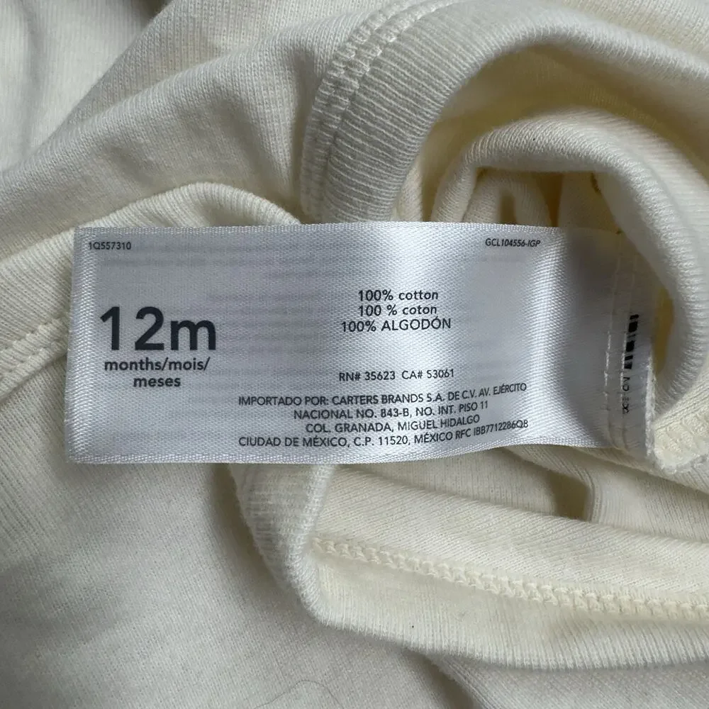 Carter's Long Sleeve Bodysuit Infant Size 12 Month 